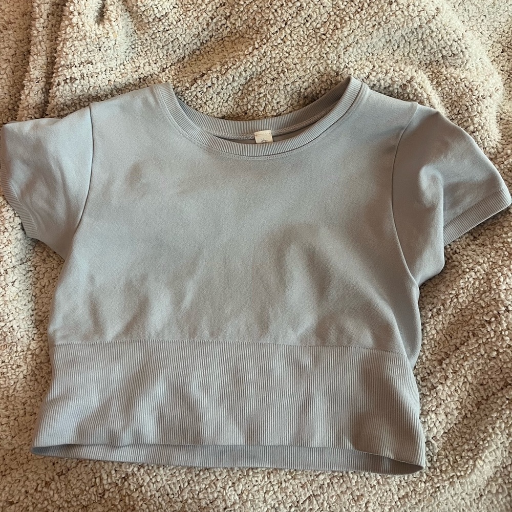 Light blue crop top t shirt style Aerie/ Offline
